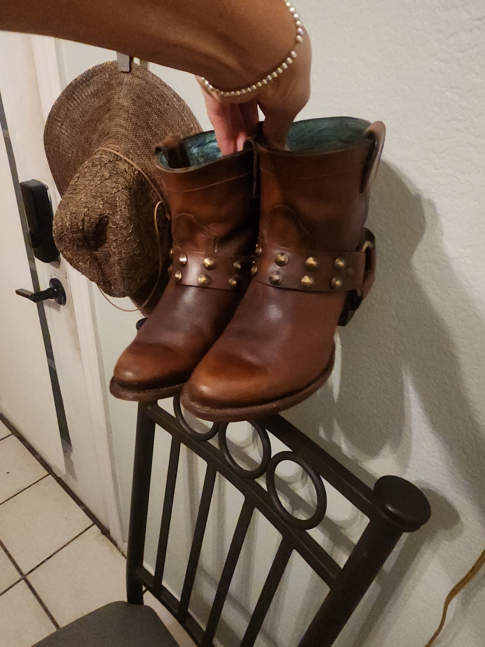 Corral Sierra Studded Harness Ankle Boots brown Leather western cowgirl - Picture 6 of 9